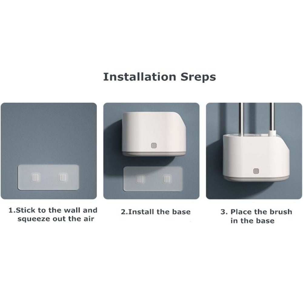 Bathroom double toilet brush Silicone toilet brush hard bristle brush Creative double brush head household cleaning set