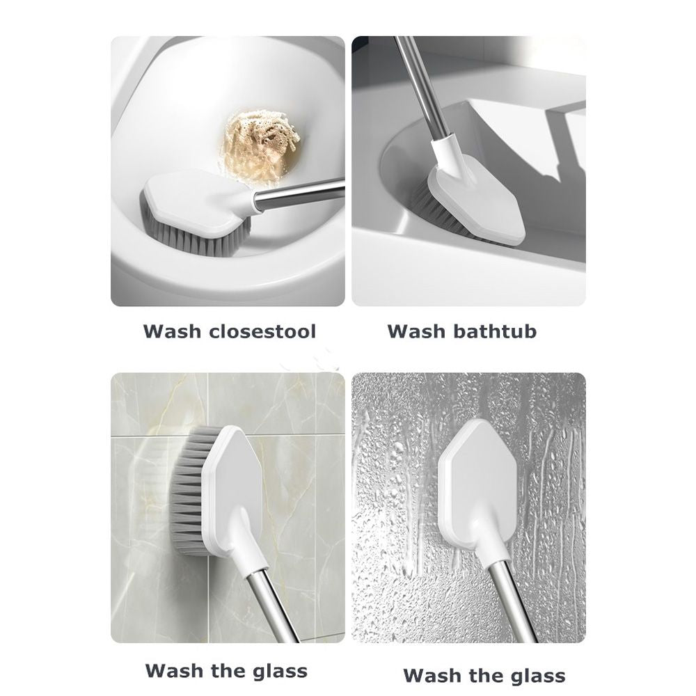 Bathroom double toilet brush Silicone toilet brush hard bristle brush Creative double brush head household cleaning set